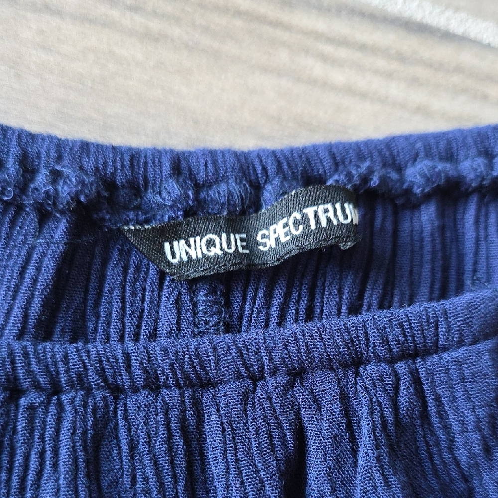 Unique Spectrum Navy Blue Ruffled Blouse - Picture 2 of 6